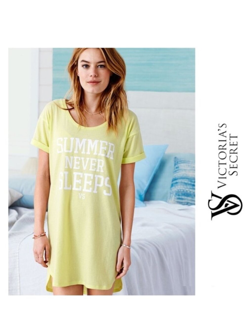 Victoria's Secret | Yellow "Summer Never Sleeps" Nightgown | Size Large